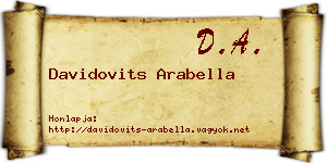 Davidovits Arabella névjegykártya